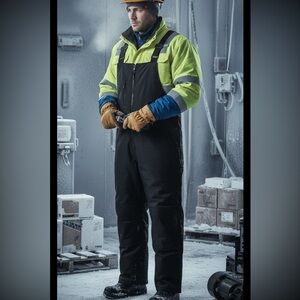 Men RefrigiWear Insulated Softshell Bib Overalls - Water-Repellent Wind-Tight M